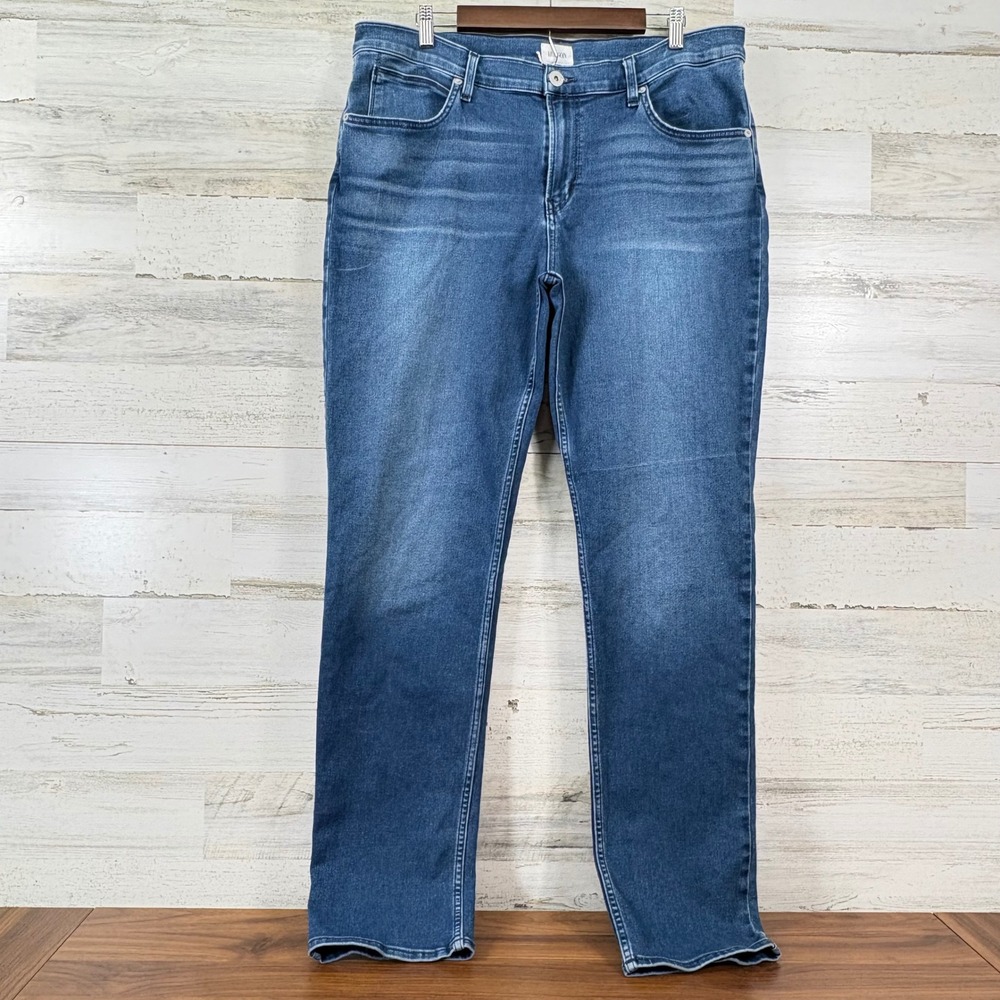 Hudson Blake Slim Straight Jeans Mens 38x32 Blue Denim Stretch Casual Modern